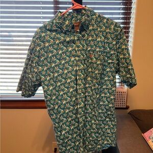 Ariat Men's Teal Palm Print Casual Shirt